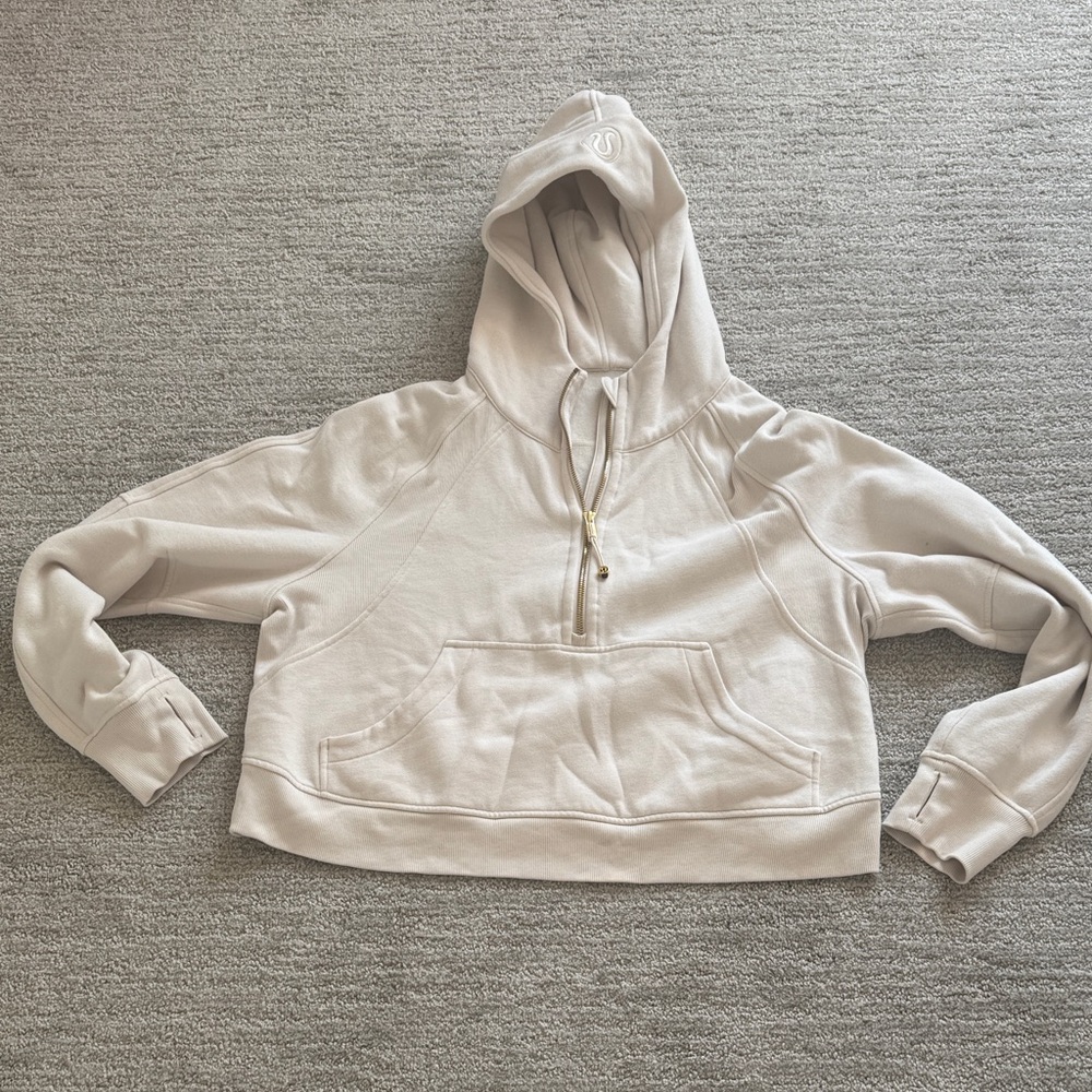lululemon athletica Cream Half-Zip Hooded Pullover